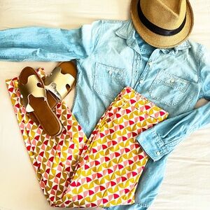 Boden• Spring Geometric Pattern Ankle Pants• Sz 6